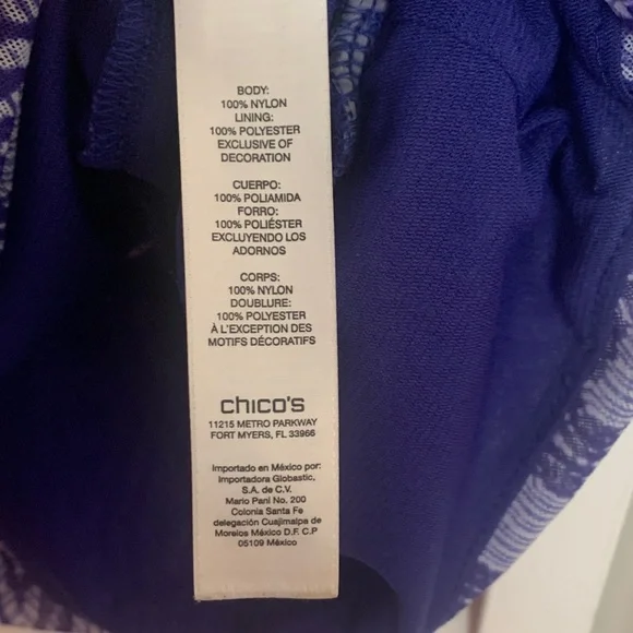 Chico's Blue Patterned Women's Blouse - Picture 3 of 4